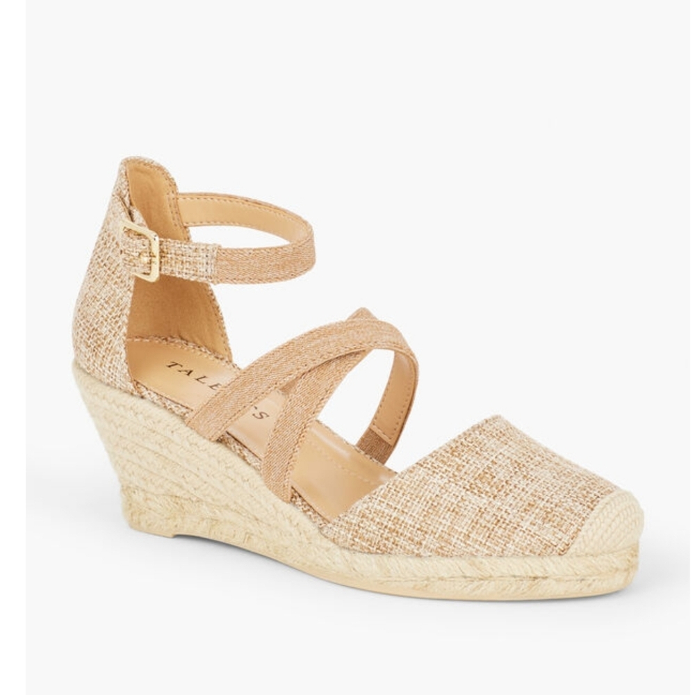 Talbots Lyndsay Strappy Linen Espadrille Wedges - Picture 2 of 5